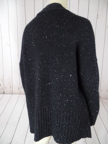 Maglione J JILL M Petite nero lana poli acrilico mohair misto nylon paillettes CHIC! - Foto 9 di 12