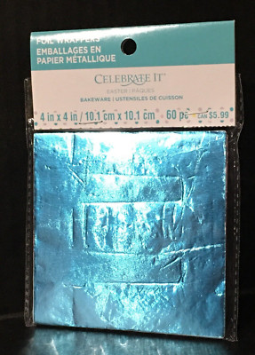 Celebrate It Easter Foil Candy Wrappers 60pc  4'' x 4'' Blue Pink Purple New
