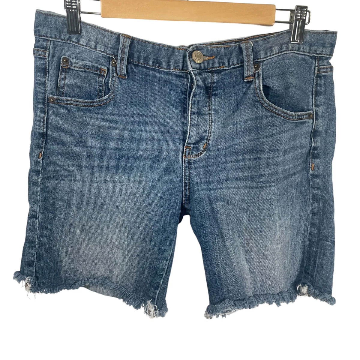 Mossimo Boyfriend Denim Shorts Women s Size 8 Blue Button Fly