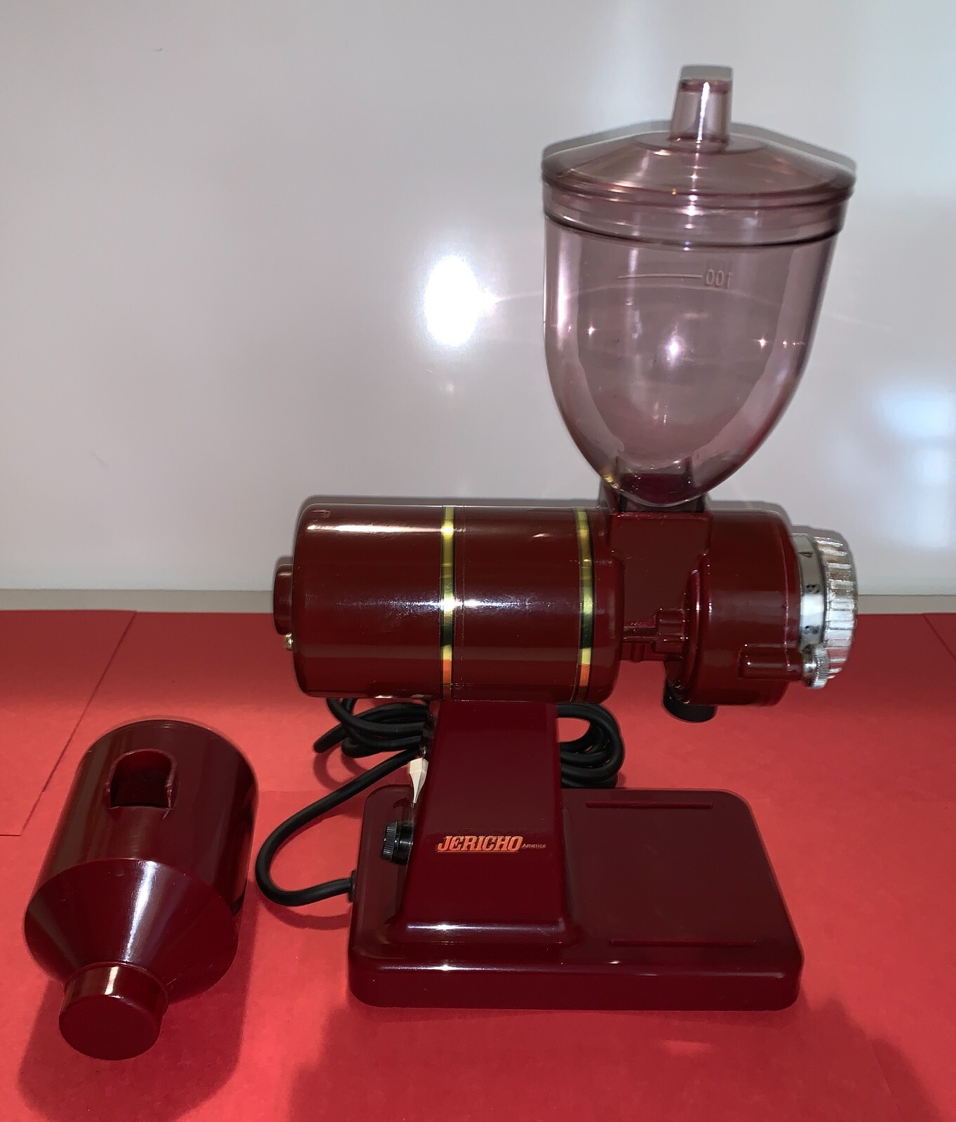 JERICHO KH100 Red Electrical Corded Coffee Grinder Nice Cut Mill Made