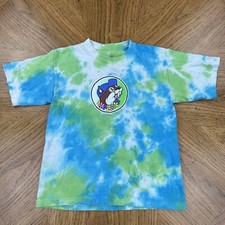 Buc-ees Youth Tie Dye Lei d Back Tropical T Shirt Size M Beach Flamingo Surf
