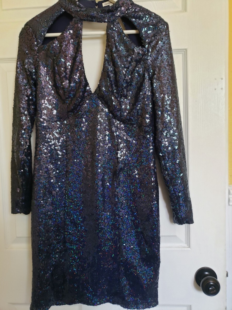 charlotte russe blue sequin dress M april influencer Size:4 Boys Proper wearing of the