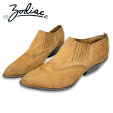 8 Vintage 1990s ZODIAC Dazey Brown Leather Western Shoes Clueless 90s Y2K