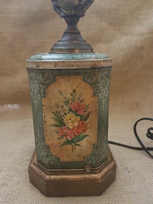 Vintage Table Lamp Decorative Tin Frederick Cooper LIKE (?) No shade or finial.
