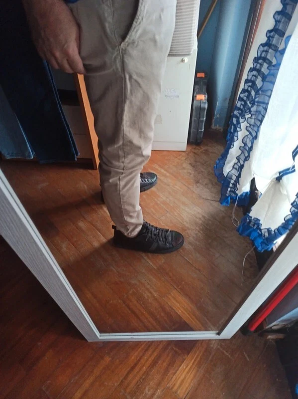 Zara - set 2 pantaloni in cotone beige e blu tg. 48 (L) - Imagen 3 de 4