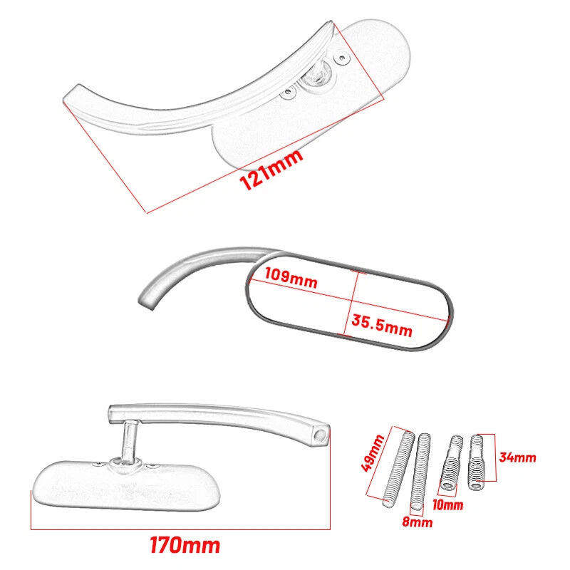Chrome Rear View Mirrors Fit For Harley Touring Road King Electra Glide Softail Foto 2 de 4