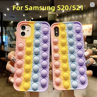 Fidget Push Pop Bubble Hülle für Samsung Galaxy S21 Ultra S20 Plus Stressabbau