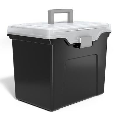 Staples File Box File Portable Tote Letter Size Black (140163/110997)