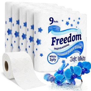 Freiheit Toilettenpapier 5 Pack 9 Insgesamt 45 Rollen 3ply Tissue Soft Babypuder Ebay