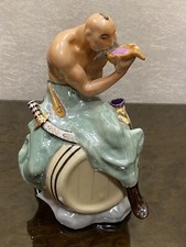 Soviet Era Exclusive Porcelain Figurine Ukrainian Warrior Cossack on the Barrel
