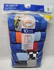 Wonder Nation Boys' Soft Cotton Boxer Briefs, 10-Pack, Vehicles, Size M 8