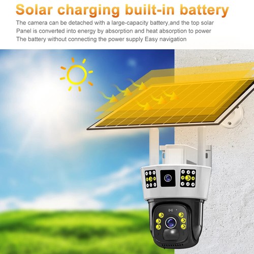6K Solar Kamera Außen Wasserdicht IP CCTV Kamera 4G SIM Karte Smart Home Sicherheit - Bild 4 von 32