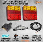 <!--F#f_0-->Pair of 12 LED TRAILER LIGHTS KIT - 1x NUMBER PLATE, PLUG, 8M x 5 CORE CABLE 12V<!--F/-->