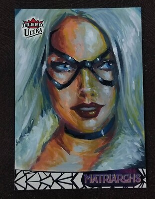2024 Fleer Ultra Matriarchs Marvel Black Cat 1/1 Sketch Patricio Carrasco