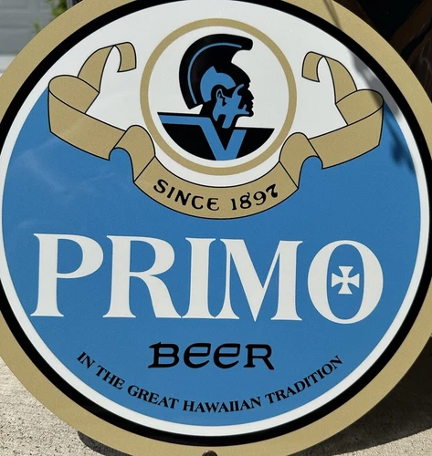 Vintage Style Primo Hawaiian Beer Quality Metal Heavy Sign