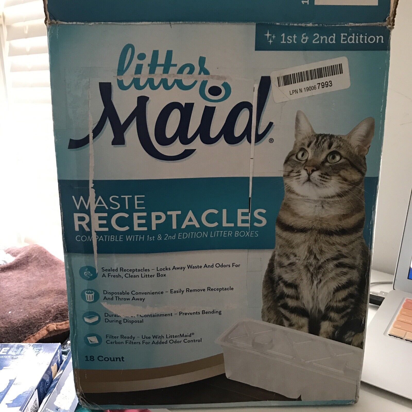NIB LITTER MAID Waste Receptacles 1st & 2nd Edition 18 Count For Cat Litter