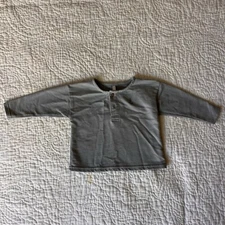 Rylee & Cru Toddler Captain Henley Sweatshirt Cardigan Sweater Gray Size 6-12m