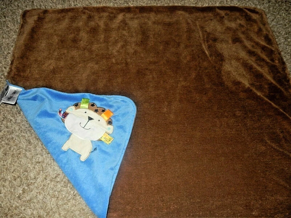 Cobertor de berço 6D 30x40 TAGGIES LION azul camurça veludo bebê segurança amoroso - Imagem 4 de 4