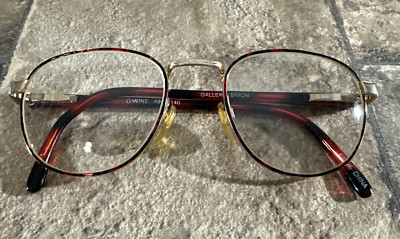 Gallery SIMON G/Wine Eyeglasses Frame Spring Hinge Metal Round 49-20-140-46 G27