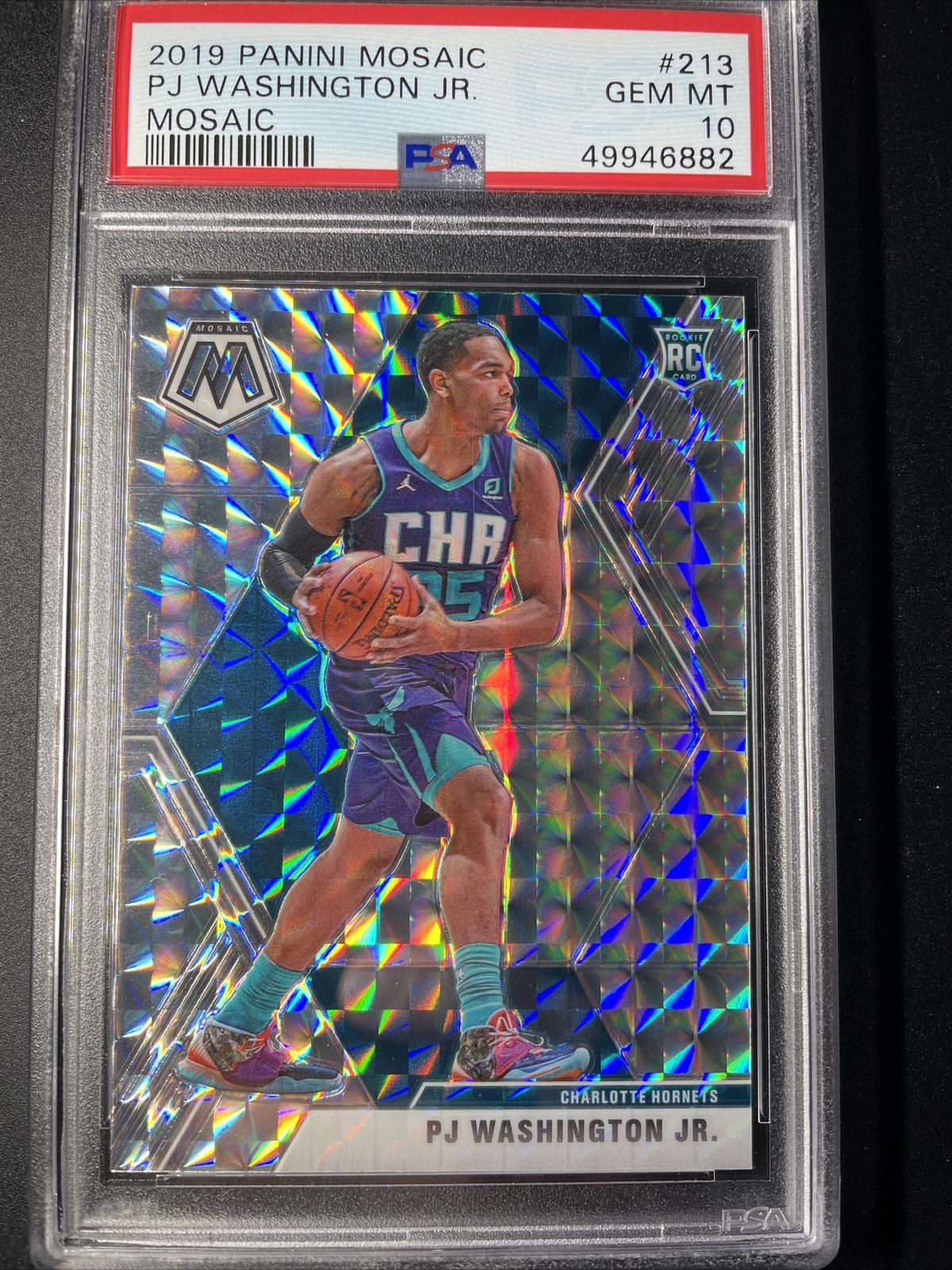 2019-20 Mosaic Silver Prizm PJ Washington Jr. Hornets RC Rookie PSA 10 #213