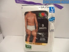 Fruit of the Loom: Men's White (1pk of 9) Large Briefs 885306550066