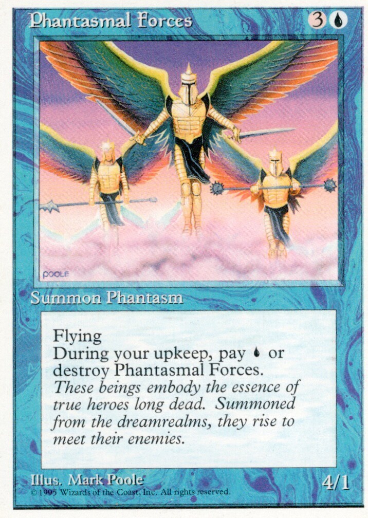 1X PHANTASMAL FORCES BLUE 4TH FOURTH EDITION MTG MAGIC MP X1 (yourdeckbuilder)