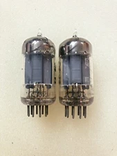 Amperex 12AU7 ECC82 Mullard Label Long Welded Plates 45 Degrees D Getter Matched