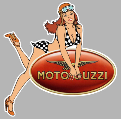   MOTO GUZZI pin up right / right laminated vinyl sticker