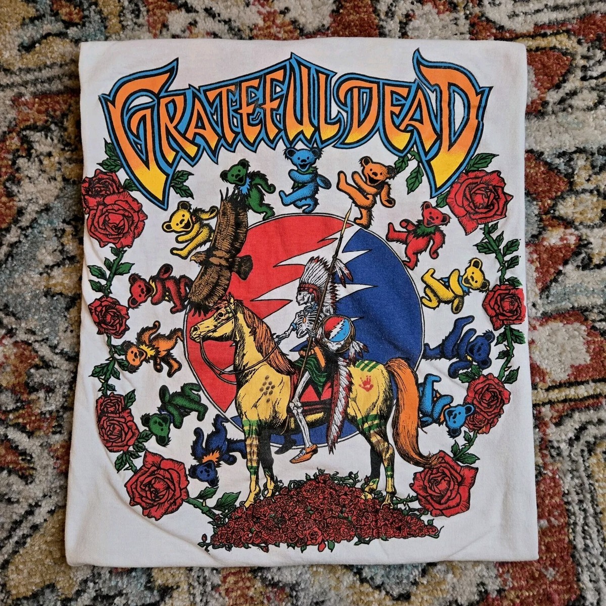Vtg 90s Grateful Dead Band T-Shirt 1995 Spring Tours R Us Native