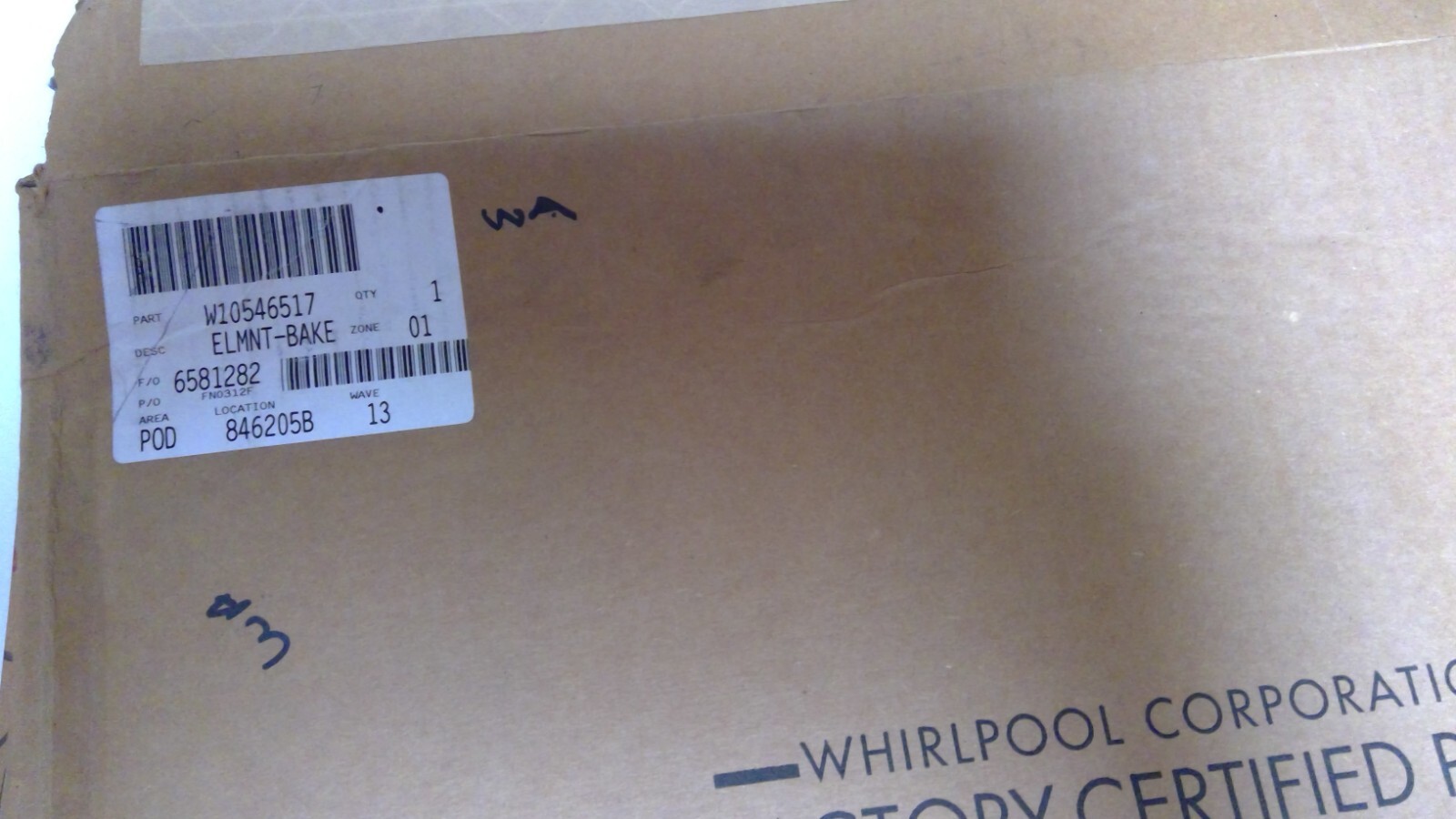 Whirlpool W10546517 W11545804 OEM Oven Bake Heating Element-image