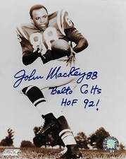 John Mackey Baltimore Colts signed autographed 8x10 photo COA.