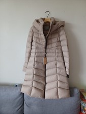 Soia Kyo Coat Woman Quilted Fawn Hood Bnwt Size Small