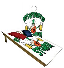 St. Patricks Day CORNHOLE BEANBAG TOSS GAME w Bags Game Board Green Beer Set