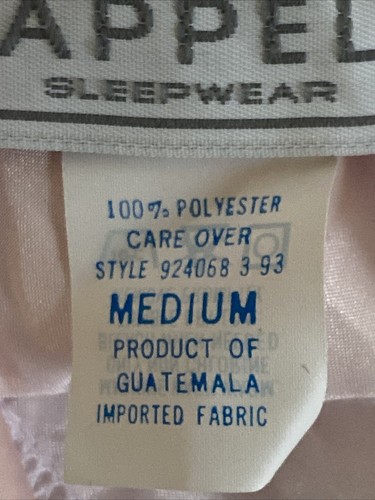 Vtg. APPEL Pink Silky Nightgown With White Lace Size Medium Lingerie Sleepwear - Picture 15 of 15