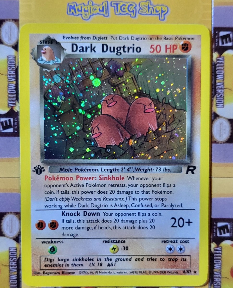 Pokemon Dark Dugtrio Team Rocket 1st Edition Holo Rare 6/82 Holo