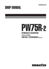 Komatsu PW75R-2 Wheeled Excavator Repair Shop Service Manual Workshop Book