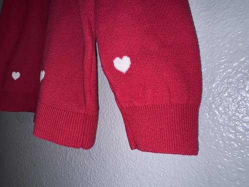 Baby Gap Girls Sweater Hearts Pattern Valentines Motif Sz 4 Years - Picture 5 of 11
