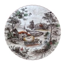 Yorkshire Ironstone Decorative Country Scene Plate 9.6ins VGC