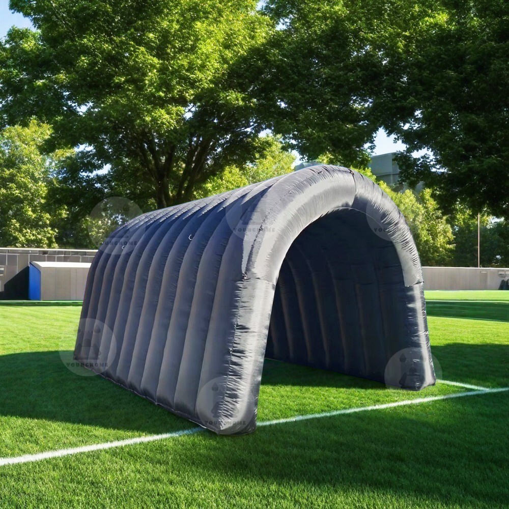 Inflatable Black Football Rugby Helmet Tunnel Inflatable Tunnel Entrance Tent