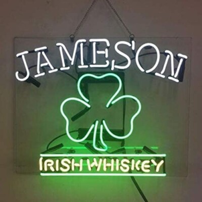 Jameson Irish Whiskey Clover 20''x16'' Acrylic Neon Lamp Sign Light Bar Wall Decor