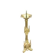 Antico candelabro neogotico chiesa francese architettonica cattedrale ottone 26"
