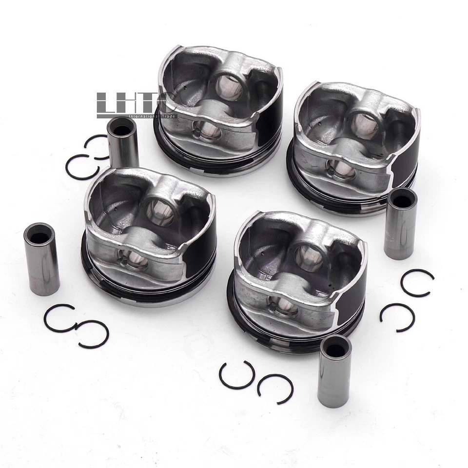 Juego de 4 pistones y anillos de motor 81 mm STD para VW Jetta Beetle Golf GTI Audi A4 1.8T Foto 3 de 4