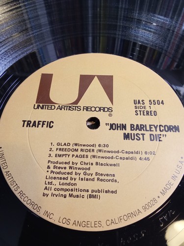 TRAFFIC - JOHN BARLEYCORN MUST DIE 1971 U.S. Press UAS 5504 VINYL LP VG+/VG+ - Picture 4 of 6