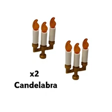 New LEGO@  Candelabra w/ Candles and flames x2
