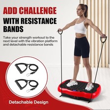 Máquina de ejercicio portátil con placa vibratoria de cuerpo completo con bandas de resistencia y R...