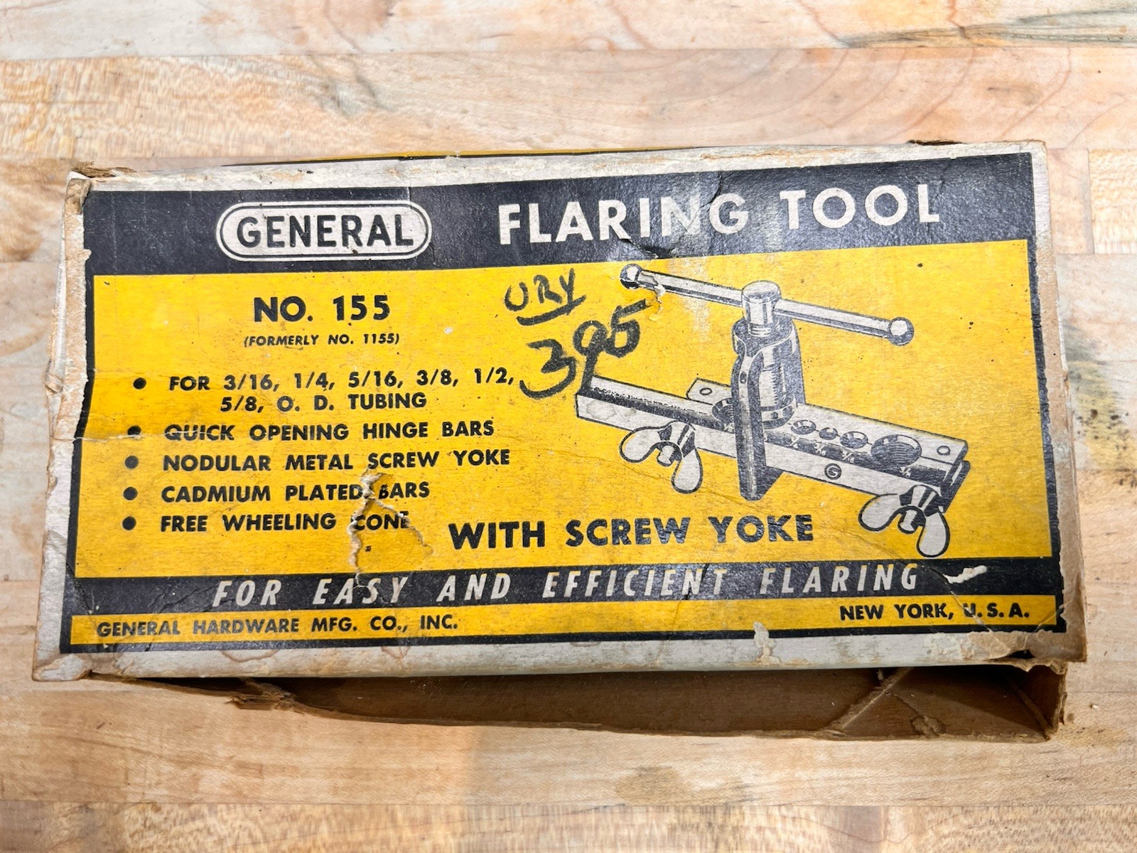 Vintage General No. 155 Flaring Tool w/ Original Box 3/16"-5/8" Made In USA