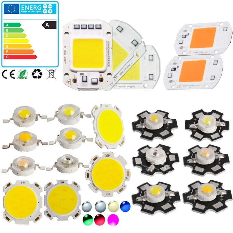 1/10X Volle Watt CREE 1W 3W 5W 7W 20W 50W High Power  Chip COB LED lampe lampen - Bild 2 von 4