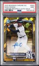 BOWMAN CHROME SAPPHIRE EDITION CHROME PROSPECTS AUTOS MANI CEDENO 45/50 PSA 9