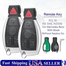 2 Replacement For Mercedes-benz Iyz3312 Keyless Entry Remote Car Key Fob Control