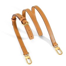 Vachetta Leather Replacement Adjustable Shoulder Apricot Yellow-width: 0.6 in